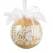 Lace And Feather Decorated Vintage Caramel Seamless Shatterproof Bauble - 85mm
