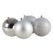 Mixed Finish Silver Shatterproof Baubles - 4 X 100mm