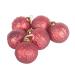 Pack Of 6 Patterned Christmas Red Glass Baubles - 60mm