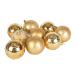 Pack Of Gold Decorated Shatterproof Baubles - 9 X 60mm