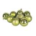 Pack Of Green Decorated Shatterproof Baubles - 9 X 60mm