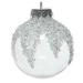 Decorated Transparent Shatterproof Bauble With Beaded Ice Effect - 80mm
