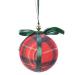 Fabric Tartan Bauble With Green Ribbon & Bow - 80mm