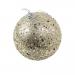 Opulent Champagne Gold Glitter Bauble With Pearls - 100mm