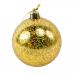 Gold Shatterproof Bauble With Glitter Finish - 80mm