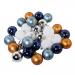 Pack Of Plain Blue, White, Silver & Dark Gold Mix Shatterproof Baubles - 30 X 60mm