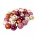Pack Of Plain Pink, Pearl & Brown Mix Shatterproof Baubles - 30 X 60mm