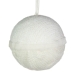 White Knitted Hanging Ball with Felt Band - 8cm