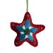 Decorated Textile Star Hanger - 11cm