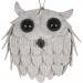 Cute White Glitter Owl Hanging Decoration - 9cm