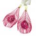 Magenta Pink Glitter Finish Peacock Feather Hanging Decoration - 17cm