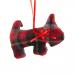 End Of Line Clearance Hanging Decorations - 13cm Tartan Dog With Red Ribbon