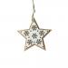 Wooden Hanging Decoration With Jute Hanger - White Star