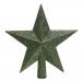 Dark Green Shatterproof Tree Top Glitter Star - 19cm