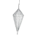 Silver Diamond Shaped Hanging Decoration - 7.5cm x 25cm