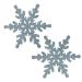 Pale Blue Wooden Snowflake Starburst Hanging Decoration - 2 x 12cm