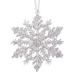 Acrylic Transparent 12 Pointed Snowflake Decoration With Silver Glitter - 12cm