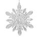 Spliky Acrylic Snowflake Hanging Decoration With Silver Glitter - 12.5cm