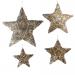 Pack Of 4 Dark Brown Sisal Star Shape Display Decorations With Glitter Finish