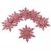 Pack Of 6 Rose Pink Glitter Snowflake Hanging Decorations - 10cm