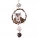 Fabric Owl With Fanned Wings In Wreath Room Decoration - 32.5cm