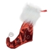 Red & White Fabric & Glitter Stocking - 12cm x 20cm