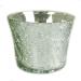 Silver Crackle Glass Votive Tealight Holder - 6cm X 5cm