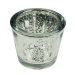 Silver Flecked Chunky Glass Tealight Candle Holder