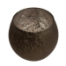 Rounded Brown Frosted Flecked Glass Tealight Candle Holder - 7cm