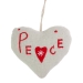 Fabric Hanging Peace Heart Decoration - 10cm