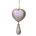 Ornate Iridescent Pink Heart with Droplet - 13cm