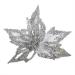 White & Silver Glitter And Beaded Decorative Display Poinsettia On Clip - 40cm
