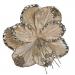 Decorative Champagne Gold Hibiscus Flower On Clip - 20cm