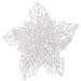 White Glitter Finish Poinsettia On Clip - 23cm