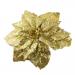 Decorative Gold Poinsettia On Clip - 23cm